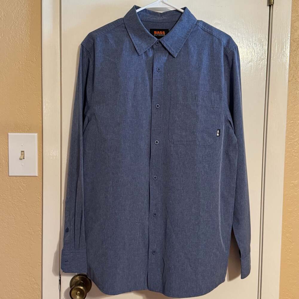 Bass Outdoor Men's Long Med Sleeve Performance Button-Up Shirt
